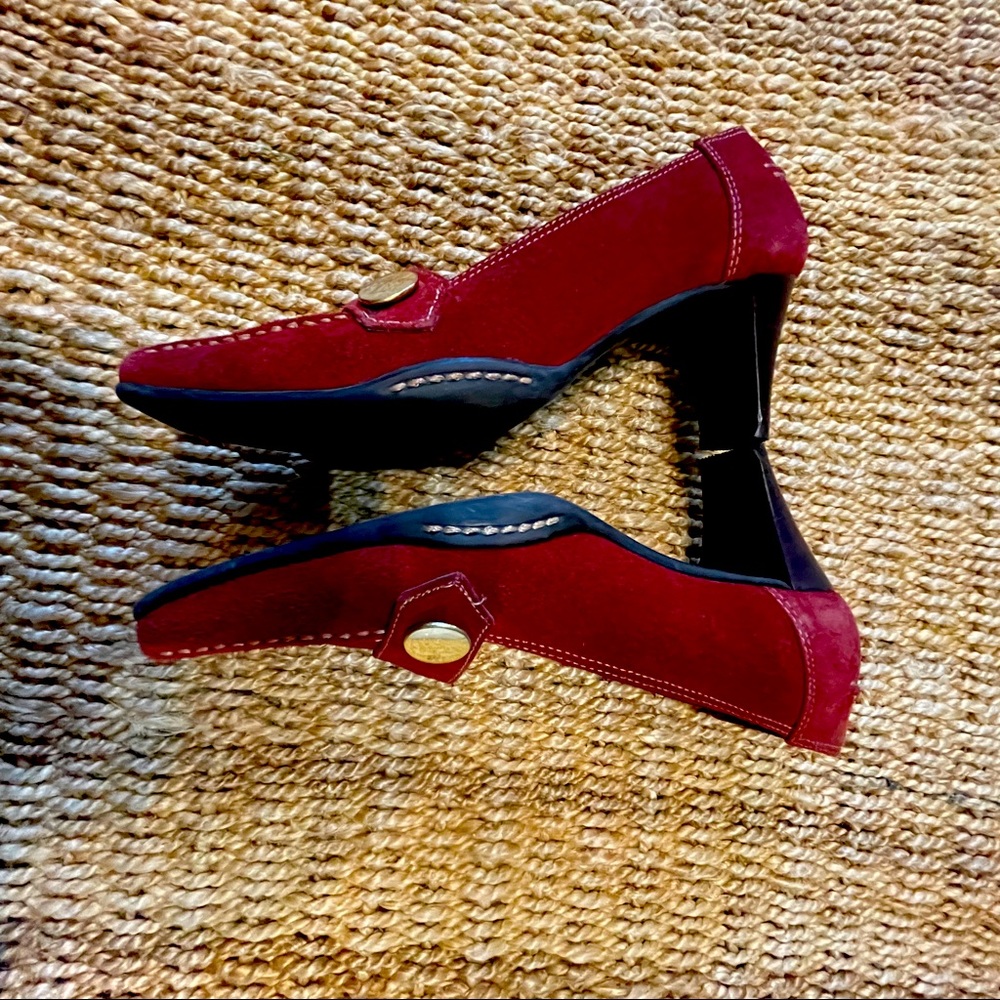 Aerosoles Heels Pumps Burgundy Nubuck Leather